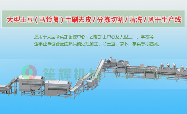 西宁连续式土豆去皮清洗切割风干生产线